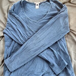 GAP Blue V-Neck Long Sleeve Top